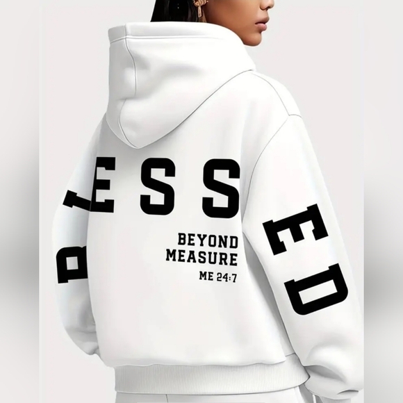NWT OVERSIZED HOODIE PLUS SIZES "Blessed beyond measure" - Picture 1 of 10